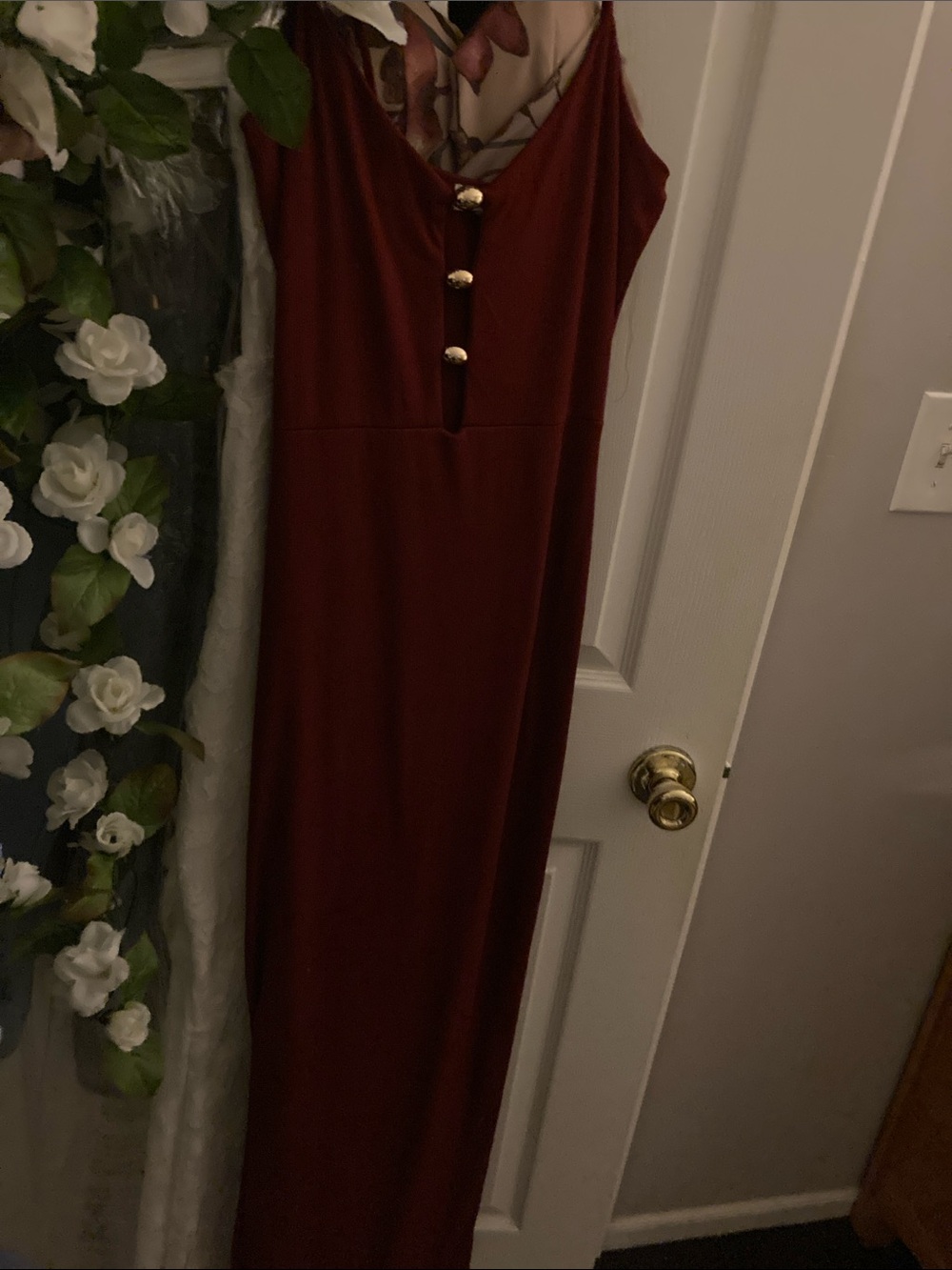 Women’s Elegant Maxi Dress  - Burgundy